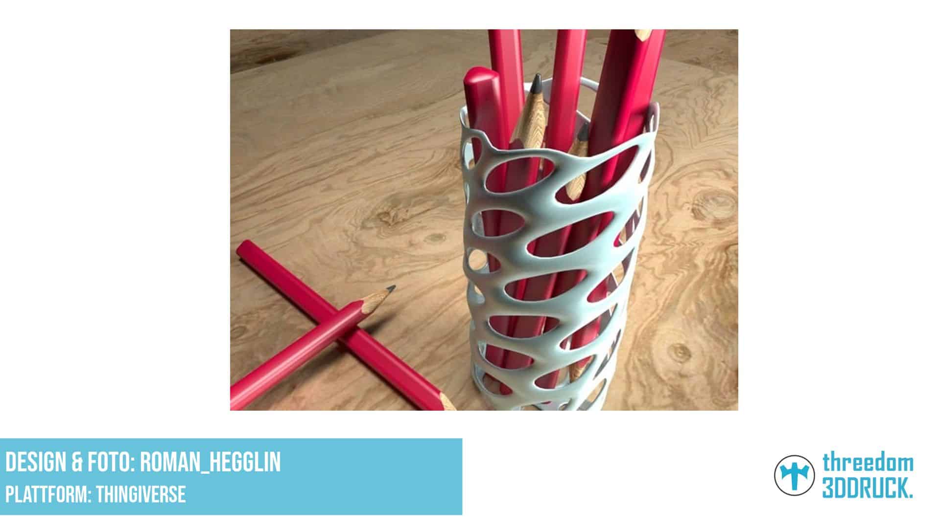 Voronoi Vase als dekorative Stiftehalterung