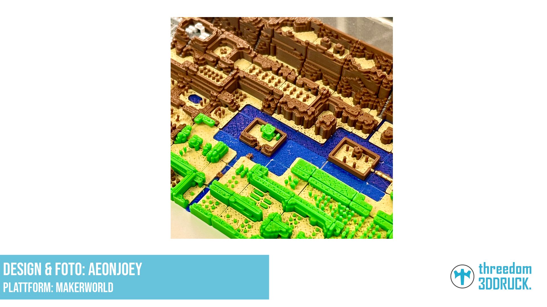 Legend of Zelda Hyrule Overworld 4-Farben 3D-Druckmodell